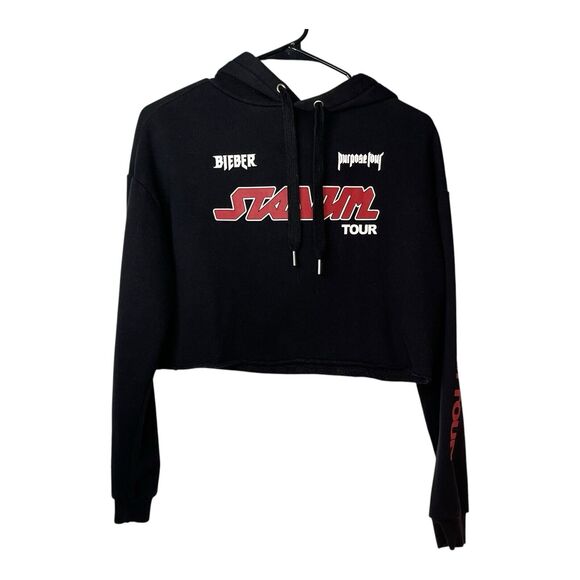 Justin Bieber Purpose Stadium Tour Cropped Hoodie – Women’s XS - Picture 3 of 9